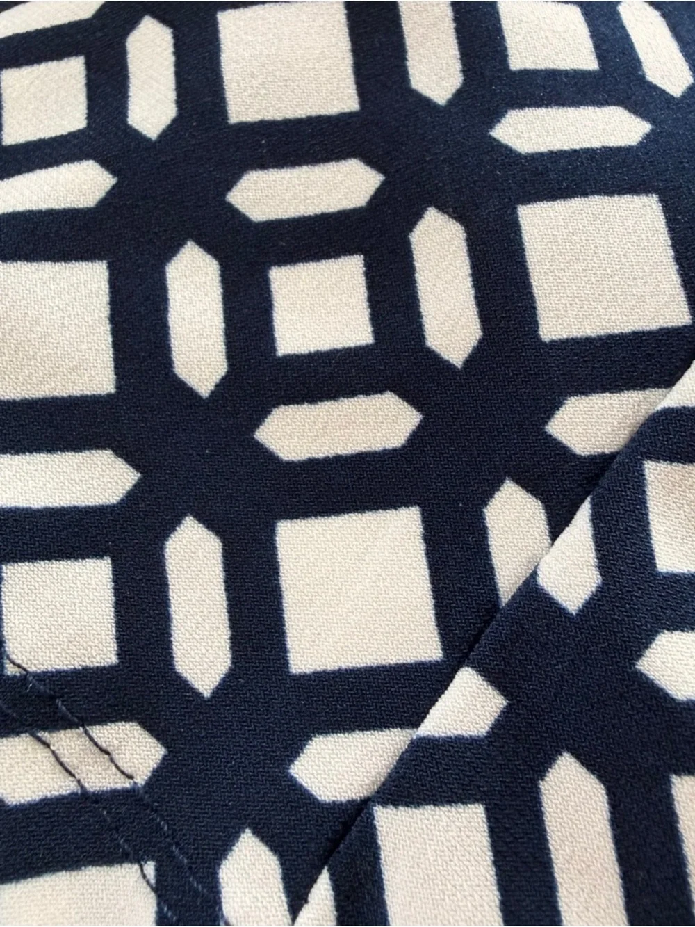 Ralph Lauren Navy and White Geometric Long-Sleeve Stretchy Dress - Picture 5 of 5